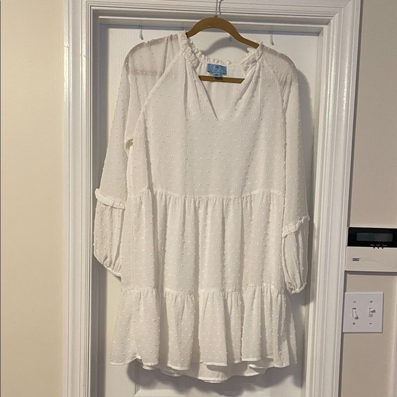 CeCe Cream Ruffled Long Sleeve Dress - Picture 1 of 3